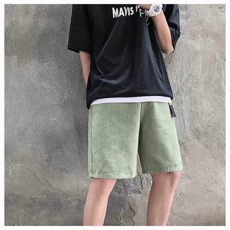 Men's Shorts Spring Summer Solid Casual Men's Versatile Cool Boys Soft Loose Denim Jeans Shorts Pant Sport Button Get A Belt J240124