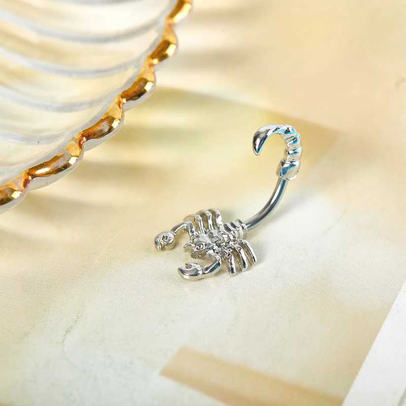 Navel Bell Button Rings Simple Piercing Belly Button Buckle Ring Fashion Accessories Scorpion Shape Piercing Buckle Ring Punk Body Jewelry Accessories YQ240125