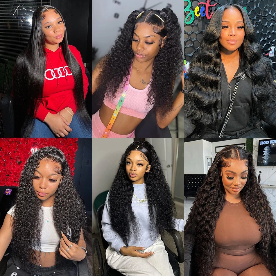 baby hair 7x5 Lace Closure Deep Wave GluelessWig Human Hair Pre Cut Curly 13x4 Lace Front Wig Preplucked Natural Hairline