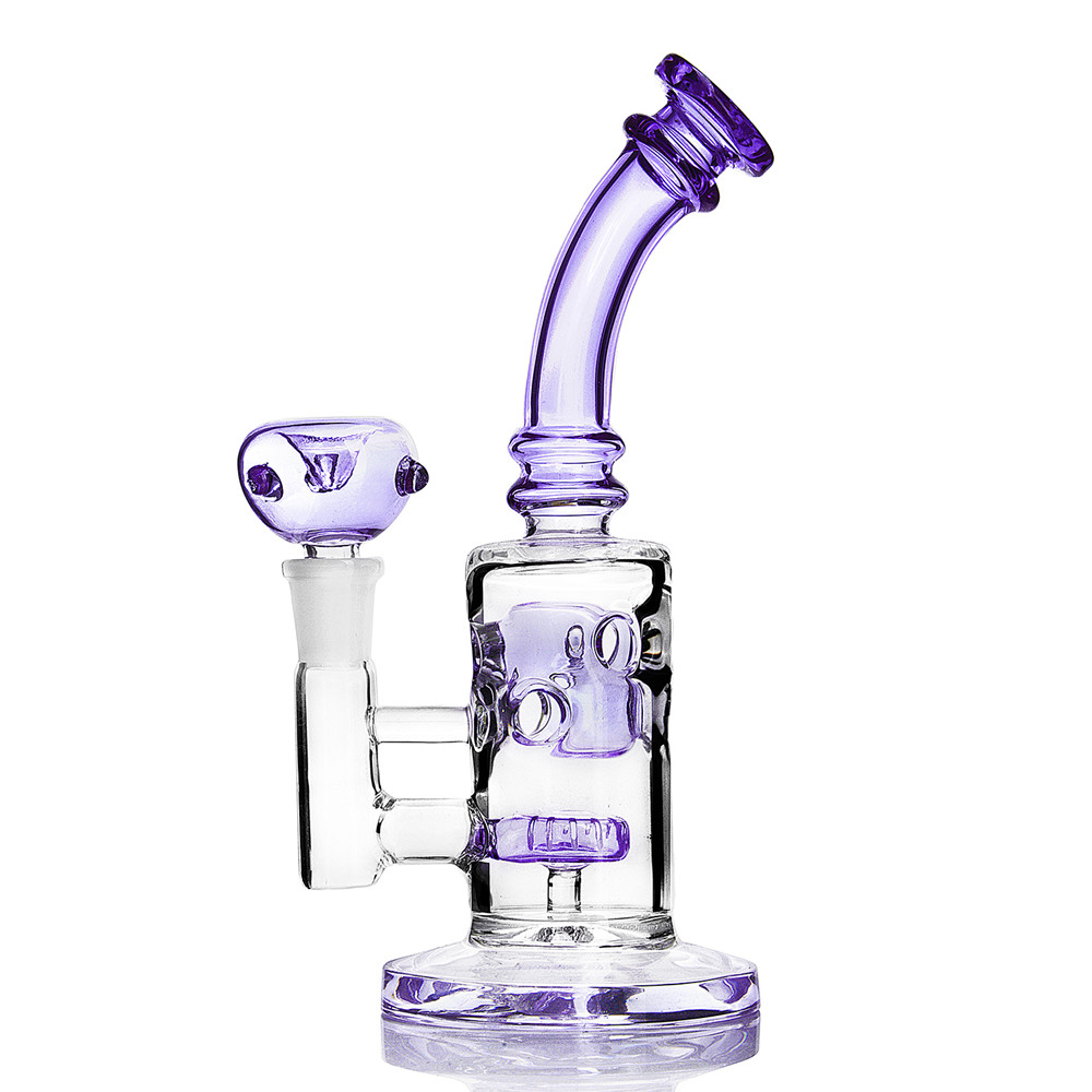 8.5 Inch Glass Hookahs Fab Egg Bongs with Solid Base Showerhead Perc Recycler Water Pipe Shisha Dab Rig 14mm Joint