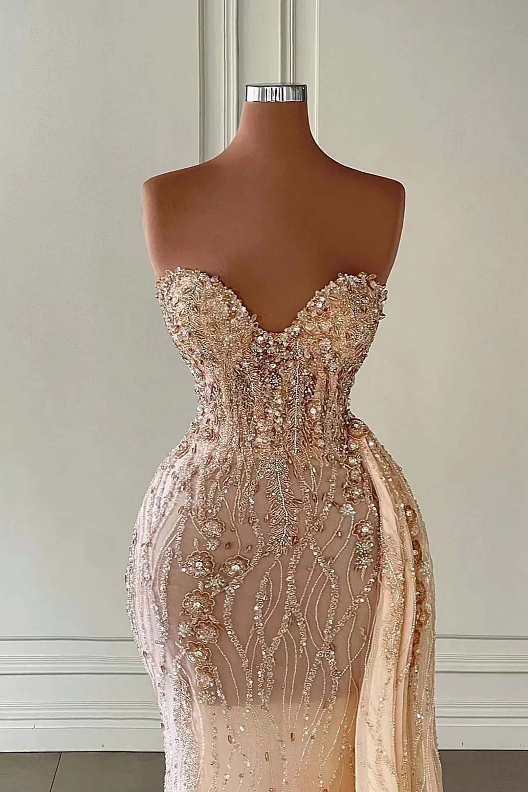 Shine Detachable Mermaid Evening Dresses With Lace Applique Sweetheart Gowns Sweep Train Party Gown Robe De Soiree custom Made L240107
