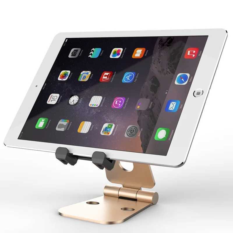 Tablet PC Stands Mobiltelefonstativ Desk Holder Tablet Stand Double Folded Metal Aluminium Multi-Angle Justment Portable Stand Telefon Hold YQ240125