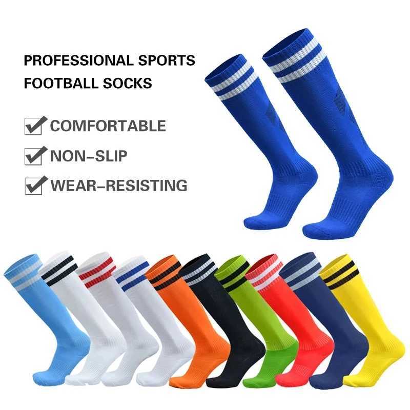 Sportstrumpor Komprimeringstrumpor fotbollsfotbollsstrumpa över knähöga benrörstrumpor som driver män Kvinnliga Compression Socks for Sports YQ240126