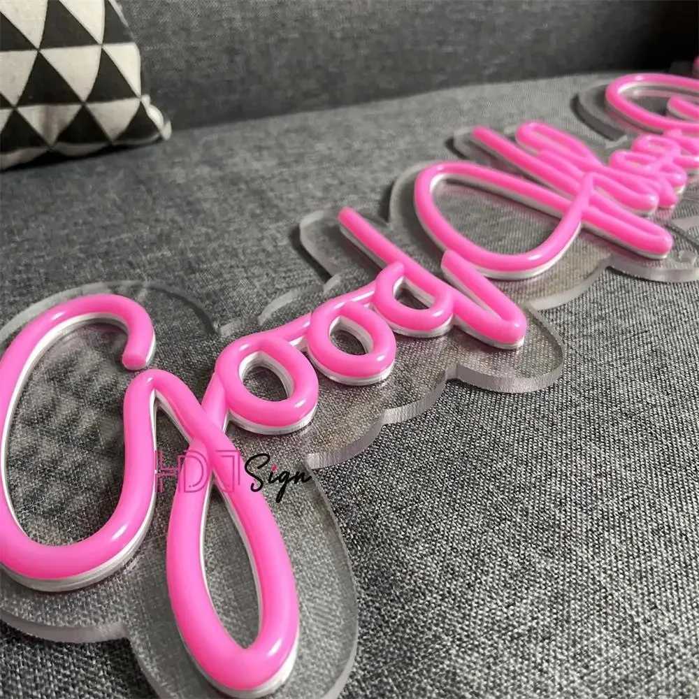 LED Neon Sign Custom Neon Led Sign Good Vibe Only Bedroom Party Decoration Neon Lights Signs USB Party Home Room Wall Decor Neon Lamp YQ240126