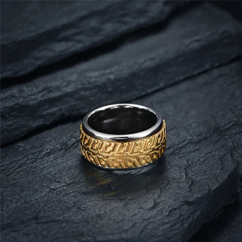 Anillos de banda Mini neumático giratorio Titanio Hip Hop Alta calidad Fino Acero inoxidable Anillo femenino masculino Pulido Sin desvanecimiento JZ405 240125