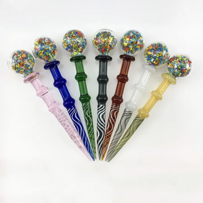 18 Styles Glass Wax Dab Tool Smoking Accessories Pencil Cartoon Shape Colored Heady Dabber Tools For Oil Tobacco Quartz Banger Nails Dab Rigs Water Pipes