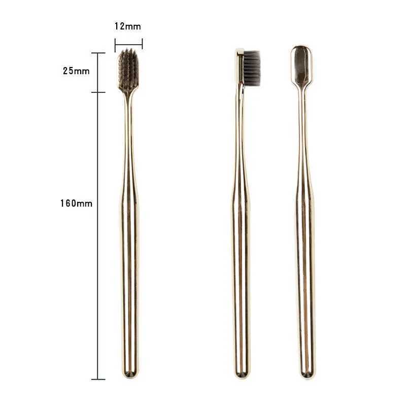 Toothbrush 2/Luxury Soft Toothbrush Men Women Adult Tooth Brush Electroplate Gold Color Dental Brushes Toothbrushes Teeth Cleaning Care