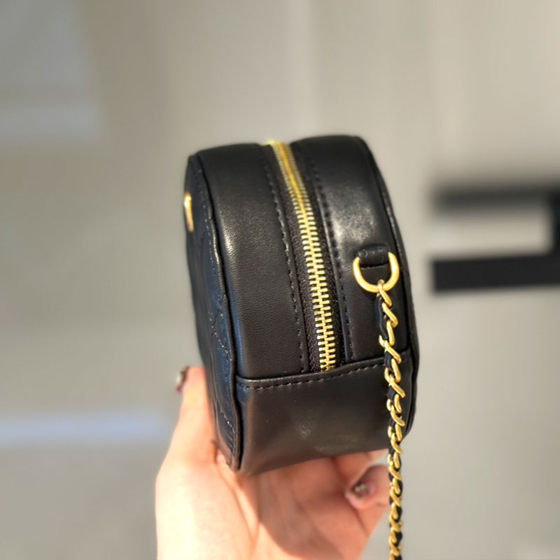 Fashion Designer bag Oblique back hand belt multi-back method size10cm mini with small gold ball round bag Hand-held crossbody bag