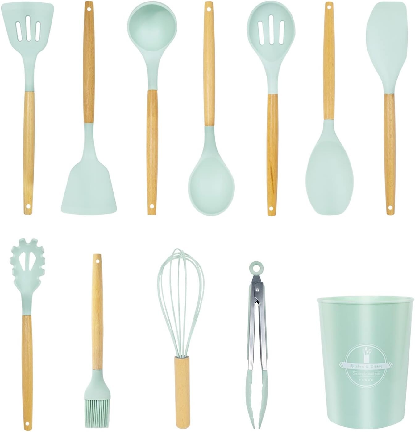 Outils de cuisine ustensiles de cuisine en Silicone 12 pièces ensembles antiadhésif Pot spatule outils de cuisine ensemble de spatule de cuisson