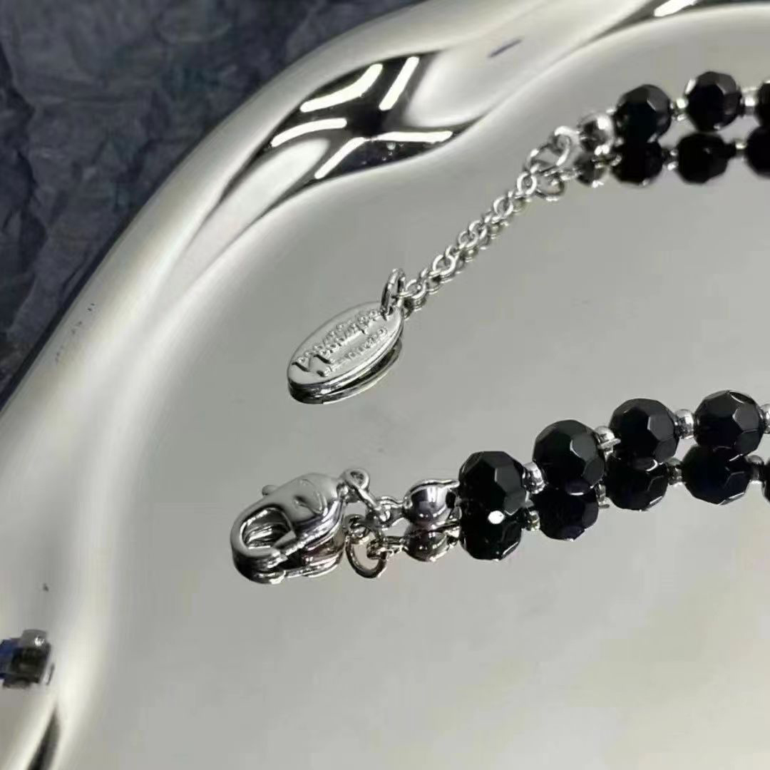 Saturn Black Onyx Bransoletka Pearl Beaded Strand Diamond Tennis Planet Bracelets Kobieta Złota Designer Jewelryfashion Akcesoria Logo Pokole Perfect