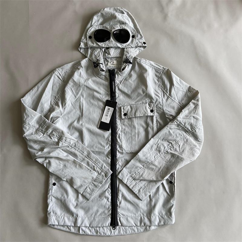 Two Lens Mixed Garment Dyed Goggle Jacket Casual Nylon Men Hoodies Outdoor Pocket Coat Casual Overshirt Sport Clothing Size M-XXL