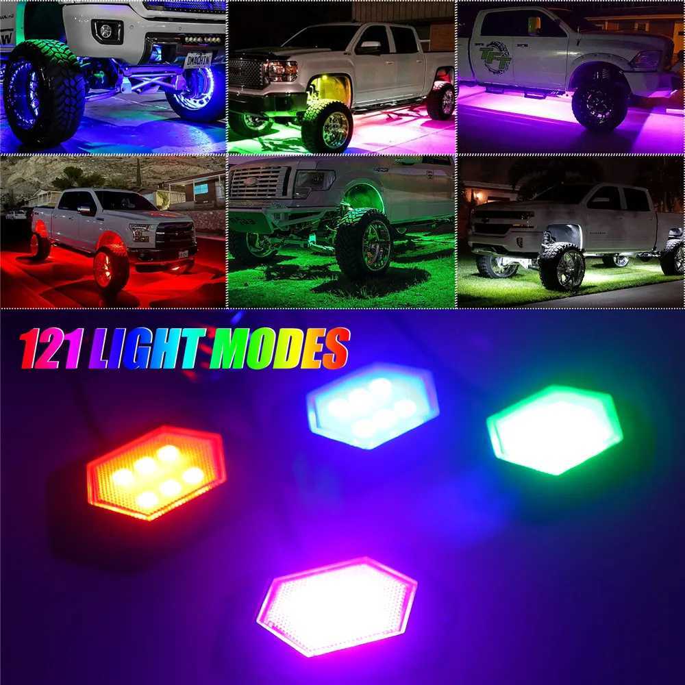 LED Neon Sign Car Underglow Light Led Underbody Remote App Control RGB Neon Lights LED Rock Lights Auto Decorative Atmosphere Lamp YQ240126