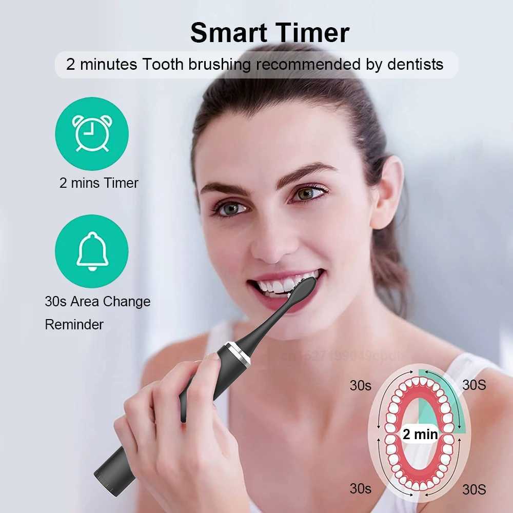 Escova de dentes elétrica, vibração sônica, escova de dentes para clareamento dos dentes, limpador de cuidados bucais, escova de dentes recarregável usb para adultos