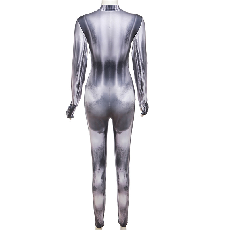 2024デザイナーセクシーな春のジャンプスーツ女性ロングスリーブボディコンロンパースカジュアルスキニーオーバーオールフィットネスボディコンレギンスバルク卸売衣料10591