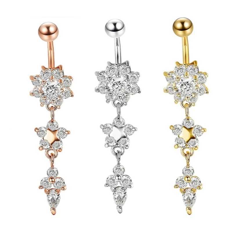 Navel Bell Button Rings 1 ST Roestvrij Staal Vrouwen Navelpiercing Stud Leaf Navel Piercing Sexy Bunny Belly Dangle Piercing Ombligo Lichaam Sieraden YQ240125