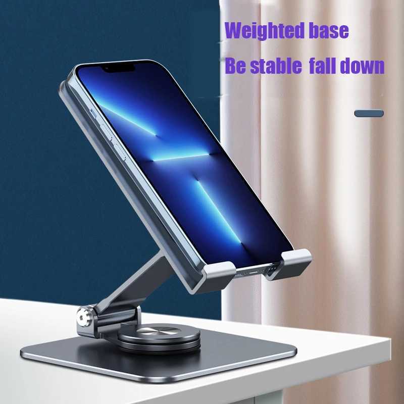 Tablet PC står 360 Rotation Justerbar vikning av aluminiumlegering Metall Stand Bracket Multifunktionell antislip Portable Desk Phone Holder YQ240125