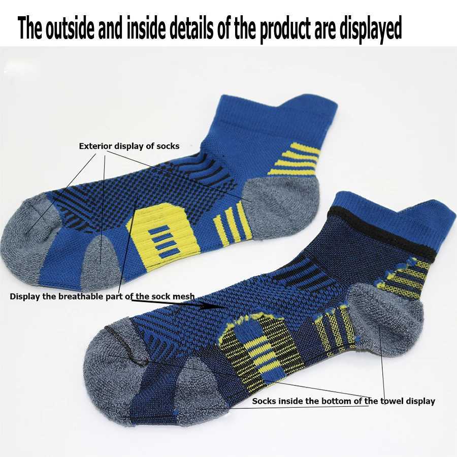 Sports Socks Professional Fitness Sports Socks Towel Bottom Non-Slip Running Socks Men Women Short Quick-Drying Basketball Training Sox YQ240126