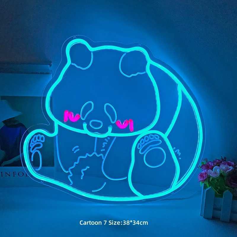 LED Neon Sign Anime Cartoon Neon Sign Led Lights Kawaii Animal Lamps Party Home Child Room Decor Neon Light Pet Wall Decoration Christmas Gift YQ240126