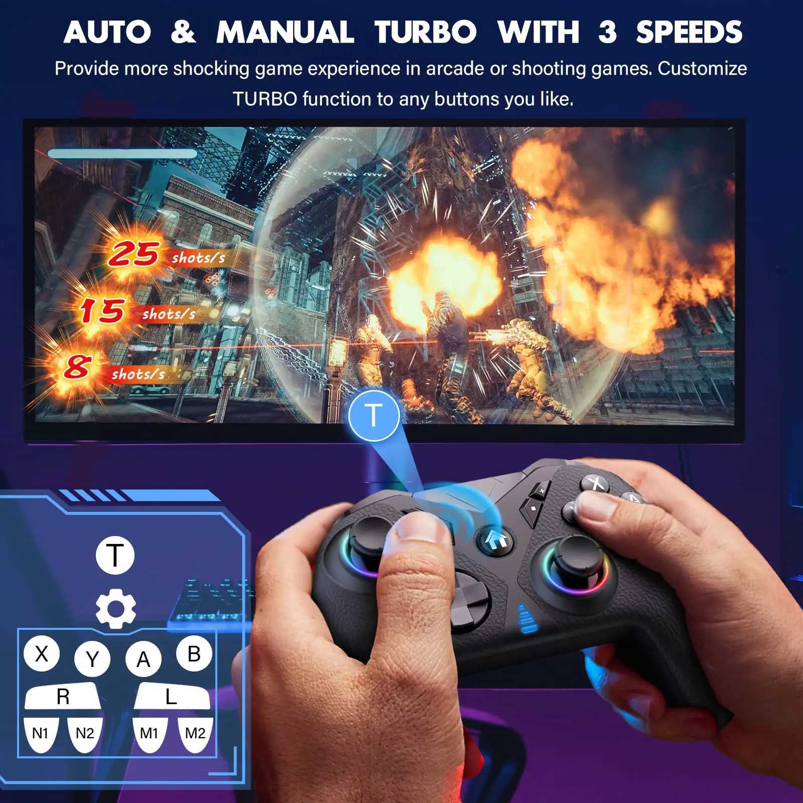 Game Controllers Joysticks Wireless Switch Pro Controller for Switch Lite/OLED Multi-Platform RGB Switch Controller for Windows PC Steam YQ240126