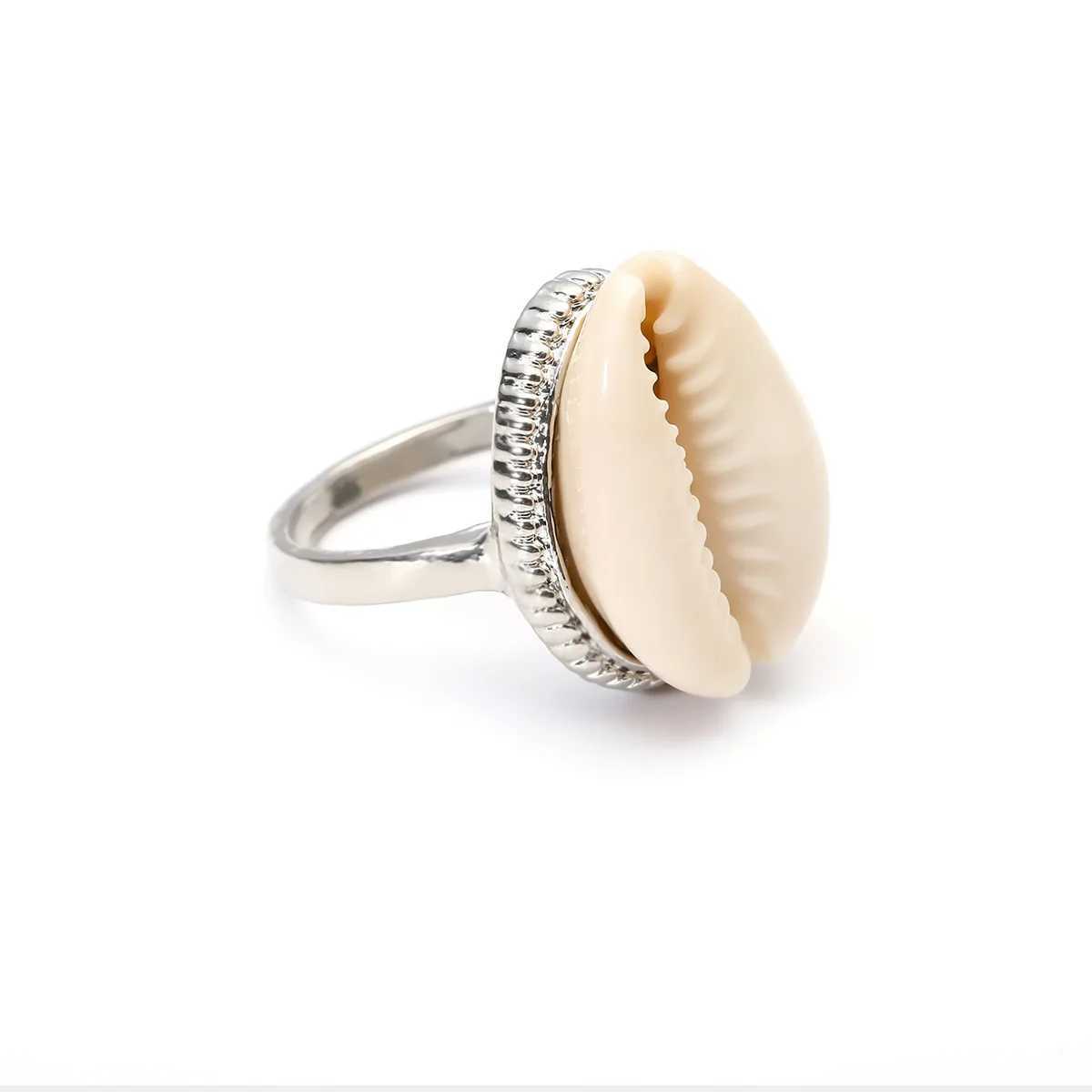 Anneaux de bande Bohème Antique couleur argent coquille anneau Midi doigt Knuckle anneaux pour femmes été plage bijoux Anillos accessoires 240125