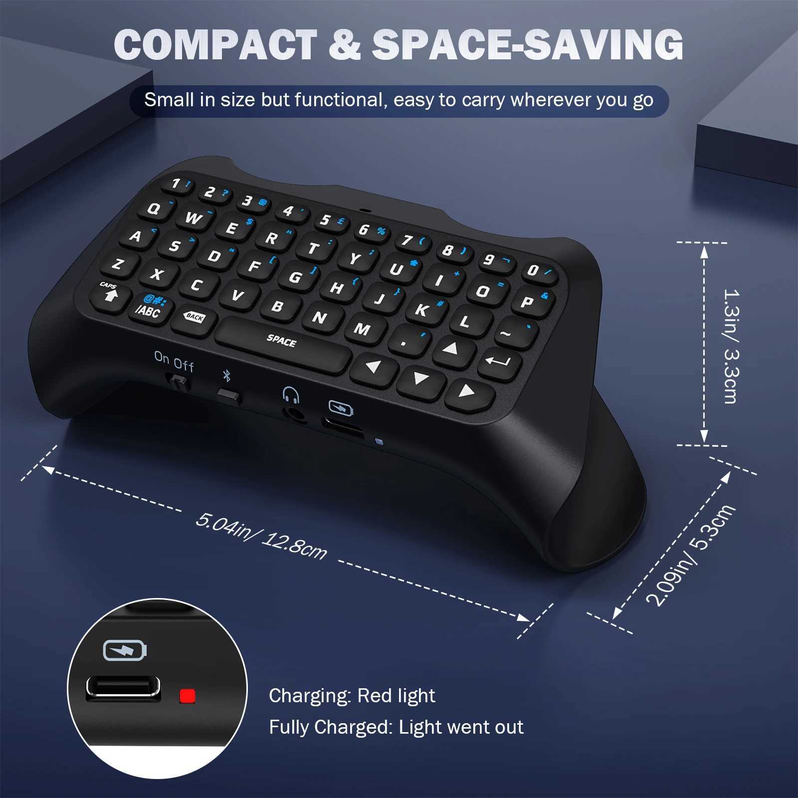 ゲームコントローラージョイスティック5 controllerps5 bluetoothワイヤレスミニチャットパッドプレイステーションコントロールガームキーパッドスピーカーYQ240126用のMokoキーボード
