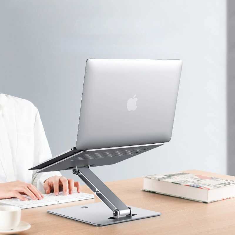 Tablet PC Stands Laptop Stand Riser Höjd justerbar aluminium Foldbar Desktop Notebook Cooling Holder för MacBook 11-17 Inch YQ240125