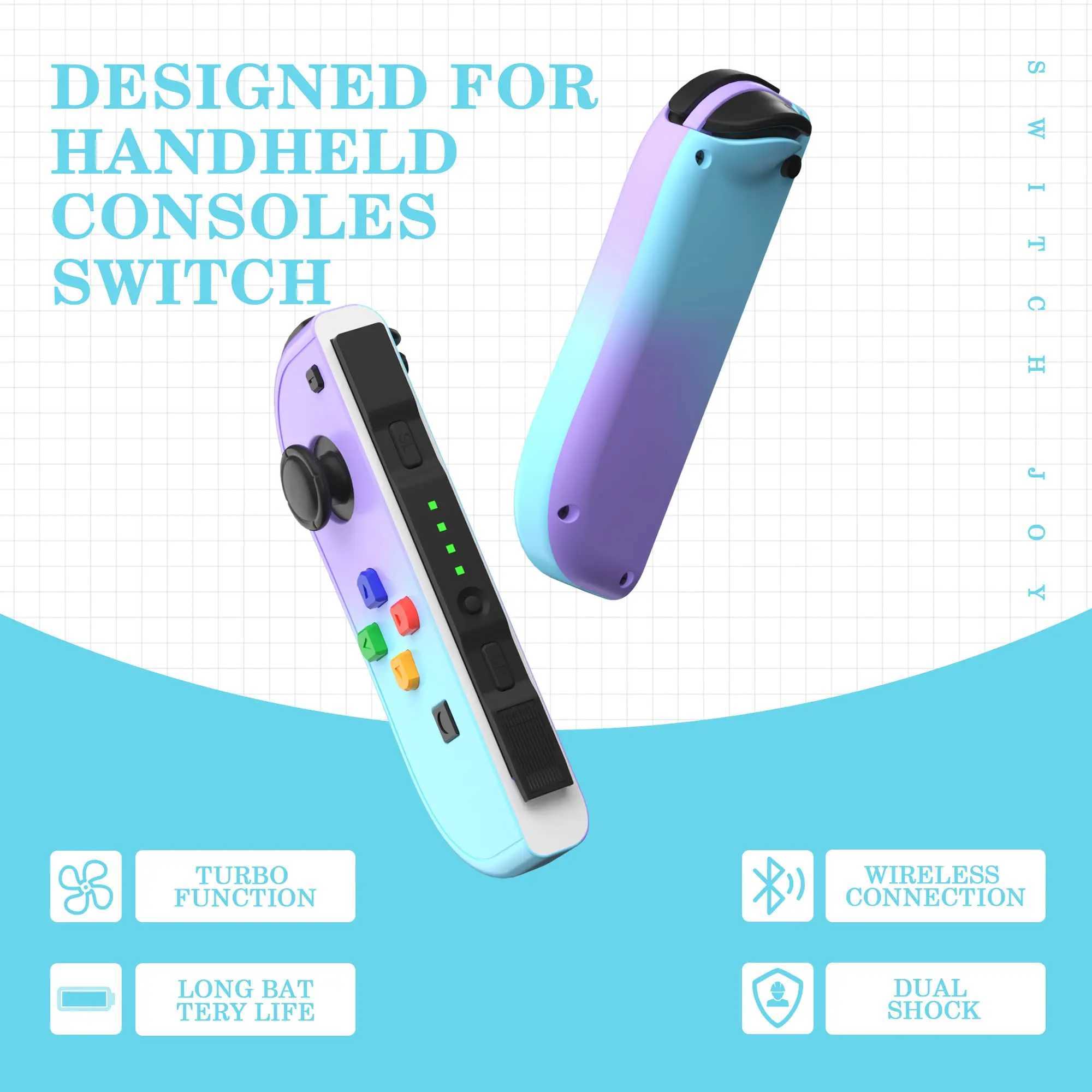 Oyun Denetleyicileri Joysticks Joycon Denetleyicisi Sol ve Sağ Anahtar Joycons için anahtar kablosuz sevinç eksileri ile uyumlu. YQ240126