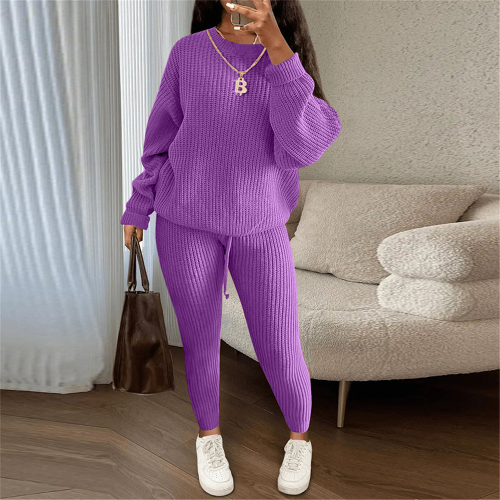 Designer Knitted Tracksuits Two Piece Sets Women Plus size 4XL 5XL Fall Winter Sweatsuits Long Sleeve Knitting Sweater Pants Spring Outfits Wholesale Clothes 10603