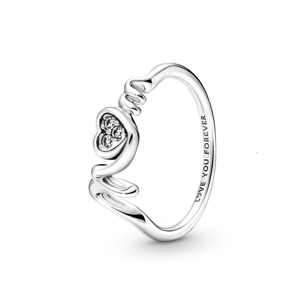 Кольцо Sier с оливковым сердечком и ангелом, стерлинговое кольцо Sier из розового золота с цирконом, простой стиль, женское кольцо, подарок на день рождения для мамы