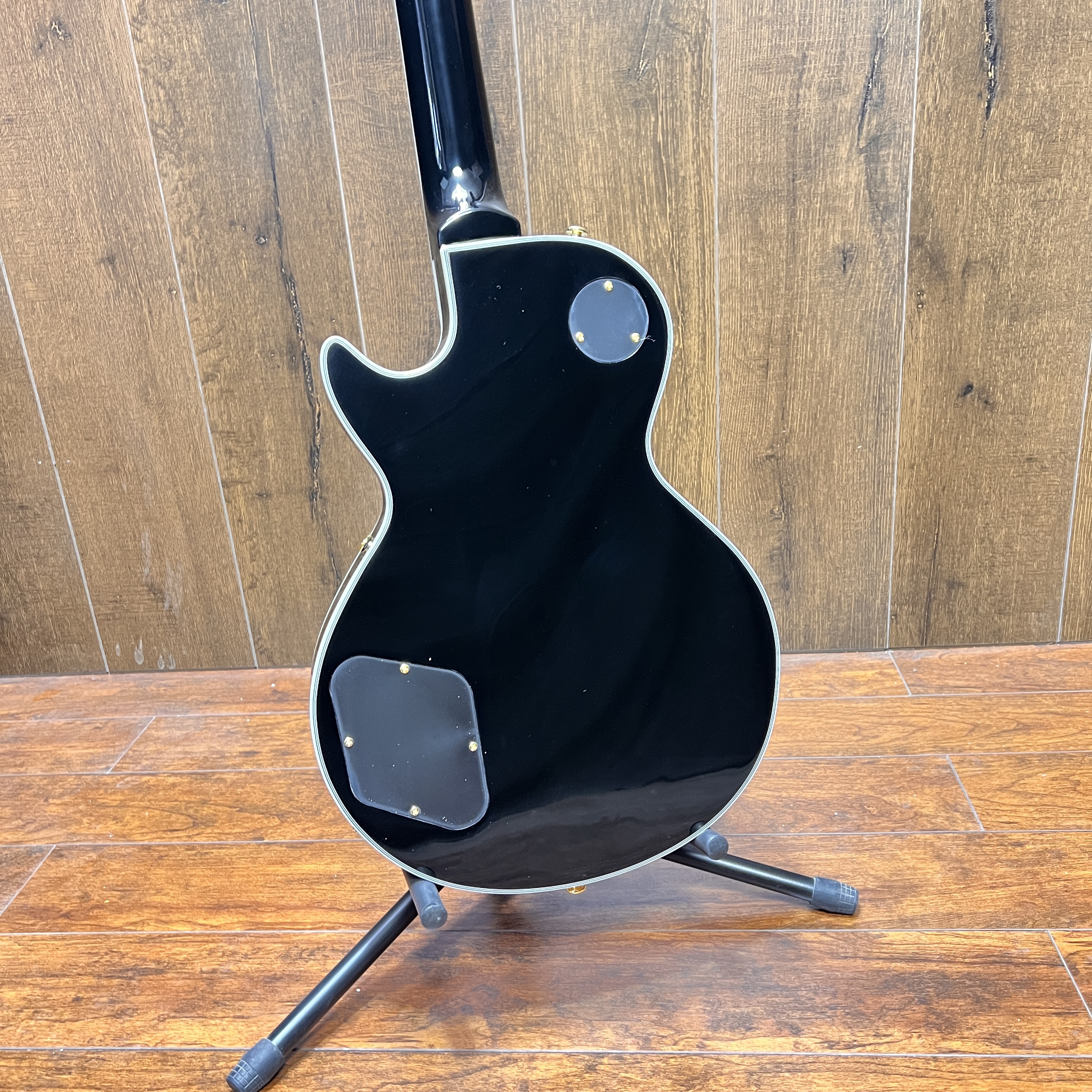 Guitarra elétrica lp personalizada, cor preta, hardware dourado, venda quente, som de alta qualidade, bom em estoque, frete grátis