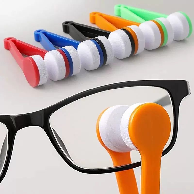 Portable Cleaning Brushes Mini Two-side Glasses Brush Microfiber Sunglasses Cleaner Eyeglass Screen Clean Wipe Tools Q934