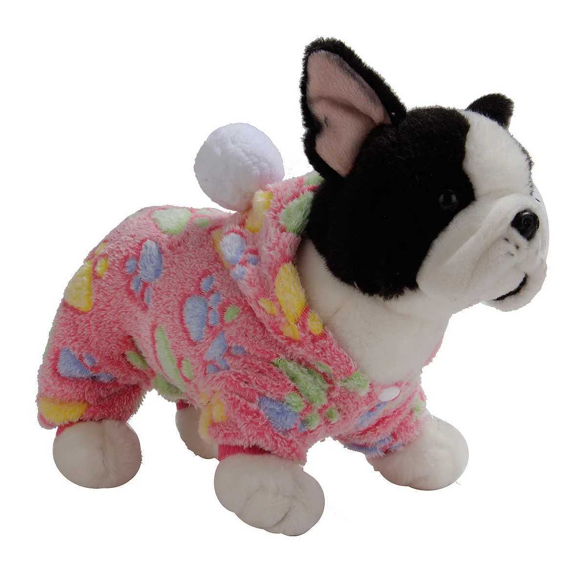 Vestuário para cães Roupas para animais de estimação Flanela Traje para cães Casacos para clima frio Vestuário para gatos Vestuário de flanela macia para cães Macacão para animais de estimação Pijama de quatro patas