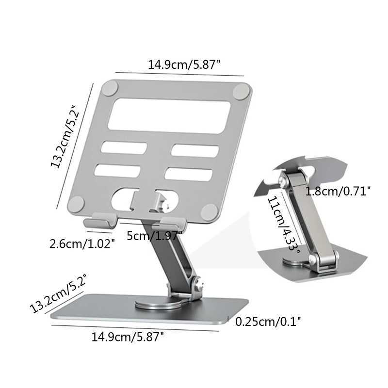 Supporti tablet PC Supporto laptop Pad tablet ergonomico regolabile Supporto e-book Staffa in lega di alluminio 360 Ruota pieghevole Riser di raffreddamento YQ240125