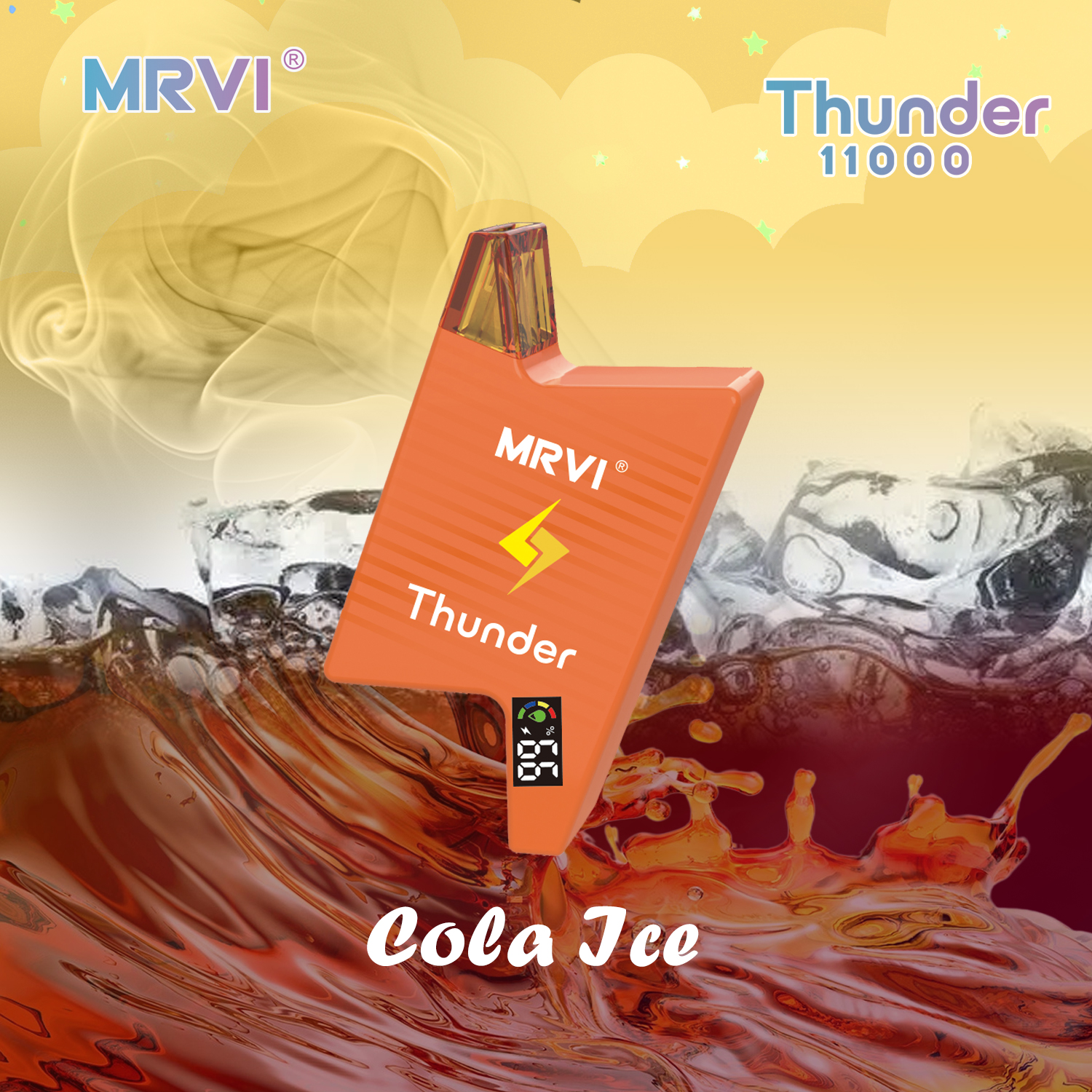 Original MRVI Thunder 11000 Puffs engångsvapslåda Elektroniska cigaretter laddningsbart 600mAh Batteri i lager gratis fartyg