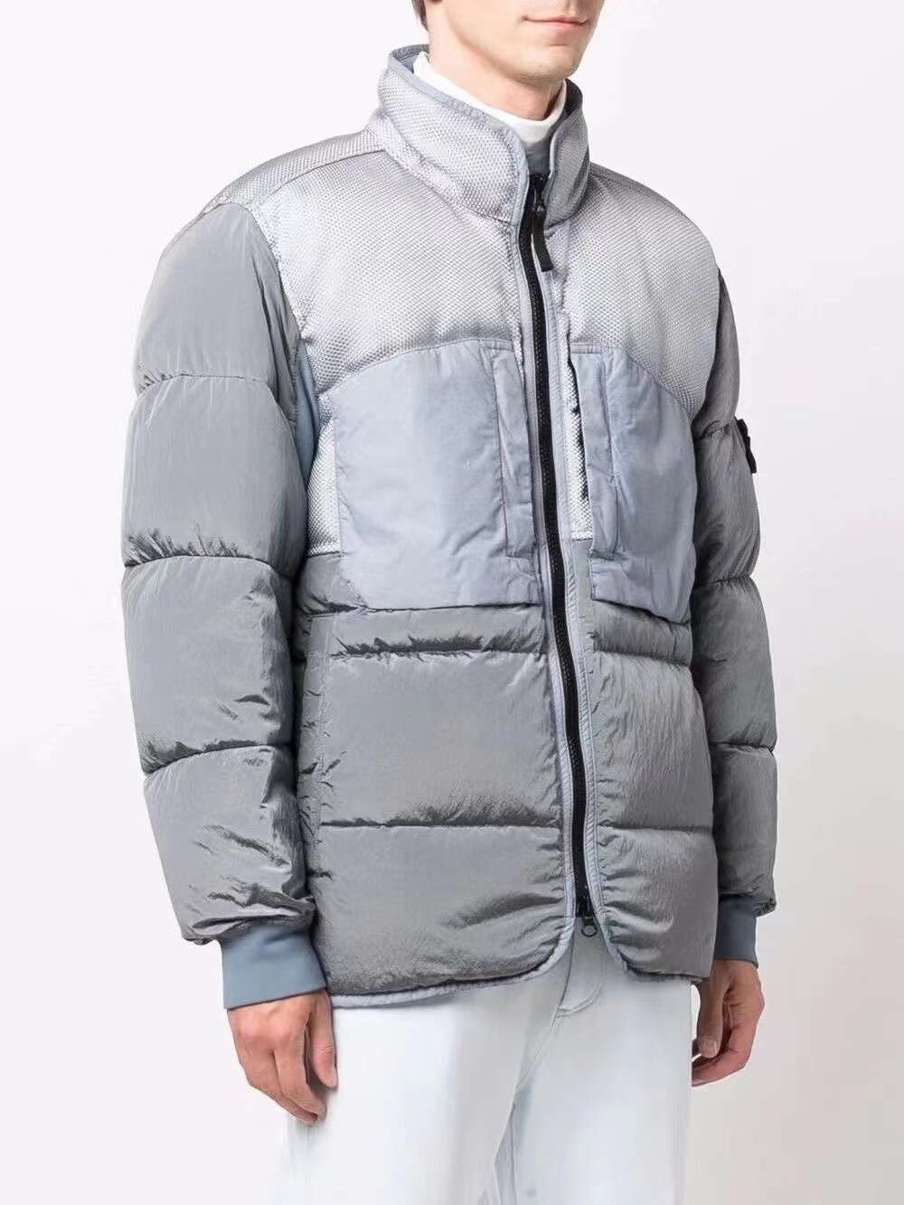 Stones Island Designer Men's Fashion Jacketダウンジャケットコート高級ブランドアームバンドショルダーストラップトレンド冬のジャケットストーン398