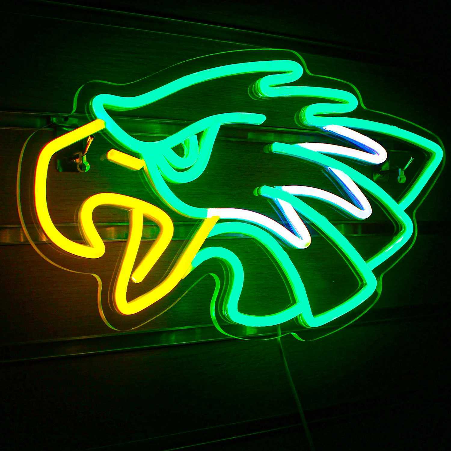 LED Neonschild Adler Neonschild Grüne LED-Schilder für Wanddekoration Tier Preppy Lights Raumdekoration Geburtstagsfeier Geschenke Dekoration Ästhetische Lampen YQ240126