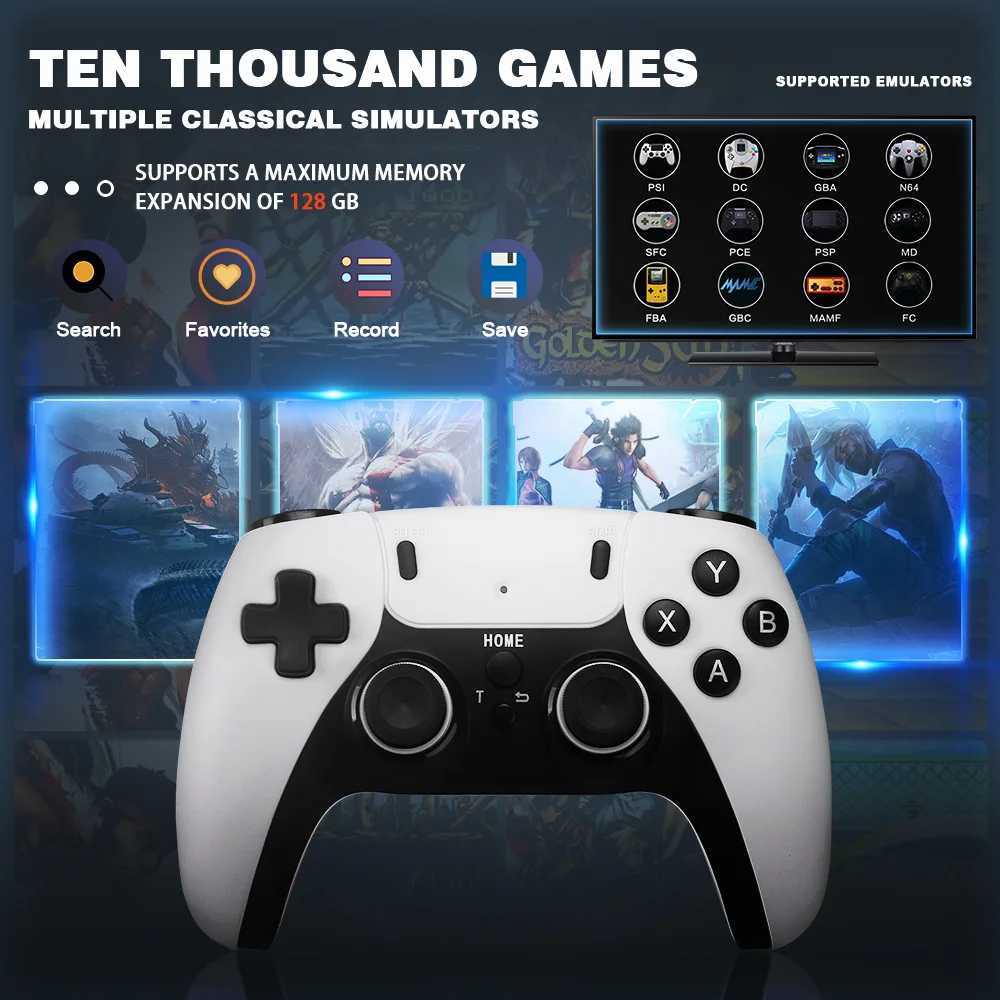 Kontrolery gier Joysticks P5 Pro Konsola gier wideo 2.4G Podwójny kontroler bezprzewodowy Stick 4K 41000 Games 128 GB Y6 Plus Games Games Boy Prezent YQ240126