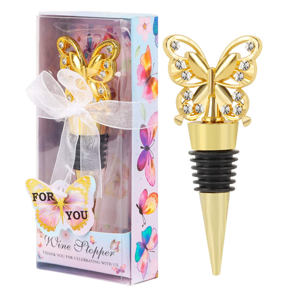 Gold Butterfly Wine Stopper mariage Favors Bridal Down Birthday Gifts événement Party Favors Anniversary Giveaways