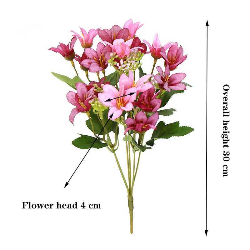 Faux Floral Greenery 18 heads of silk artificial flower lily European style multicolor fake bridal bouquet wedding family party decoration DI YQ240125