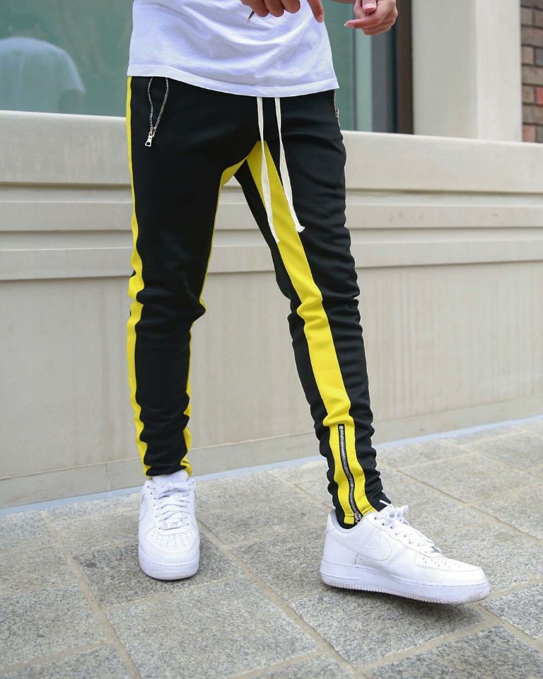 Schwarze Herrenhose Mode Hip Hop Fitnesshose Herren Jogger Skinny Jogger Jogginghose