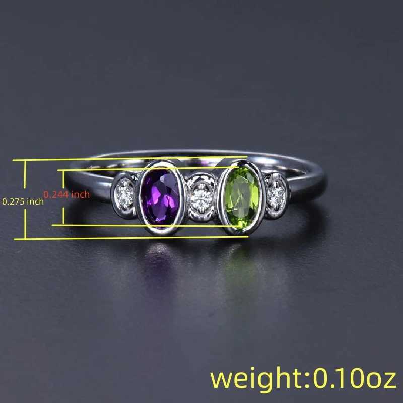 Bandringe Exquisite Olive/Lila/Weiß CZ Einfacher stilvoller Goldfarben-Fingerring Eleganter weiblicher Hochzeits-Verlobungsfeier-Schmuck 240125