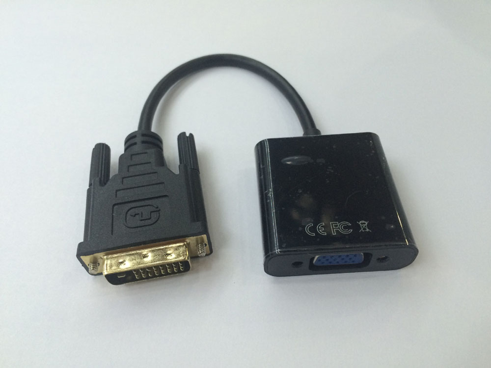 DVI-Stecker auf VGA-Buchse, Adapter, Full HD 1080P, DVI-D-Anschlüsse, 24+1, 25-polig auf 15-polig, vergoldeter Kabelkonverter für PC-Computermonitor