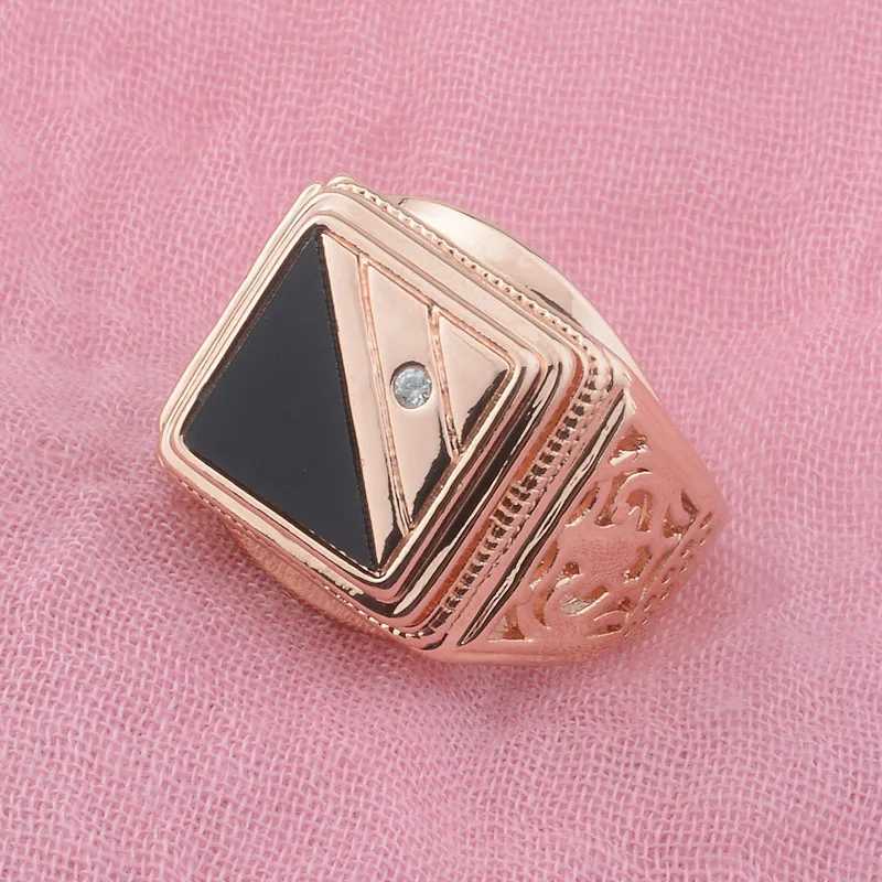 Кольца FJ мужские, большой размер, розовое золото 585 пробы, получерные кольца для свадебной вечеринки # 12 240125