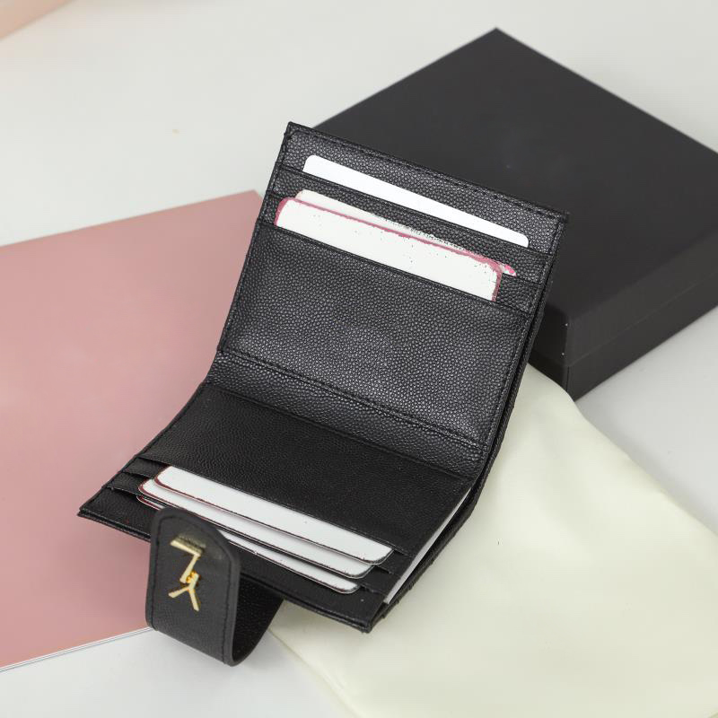 Designer Card Holder Designer Purse Woman Wallet Luxe Munt Purse Leer Triangle Wallet Heren Korte portemonnee Creditcard Pocket Organisator 3 kleuren met doos