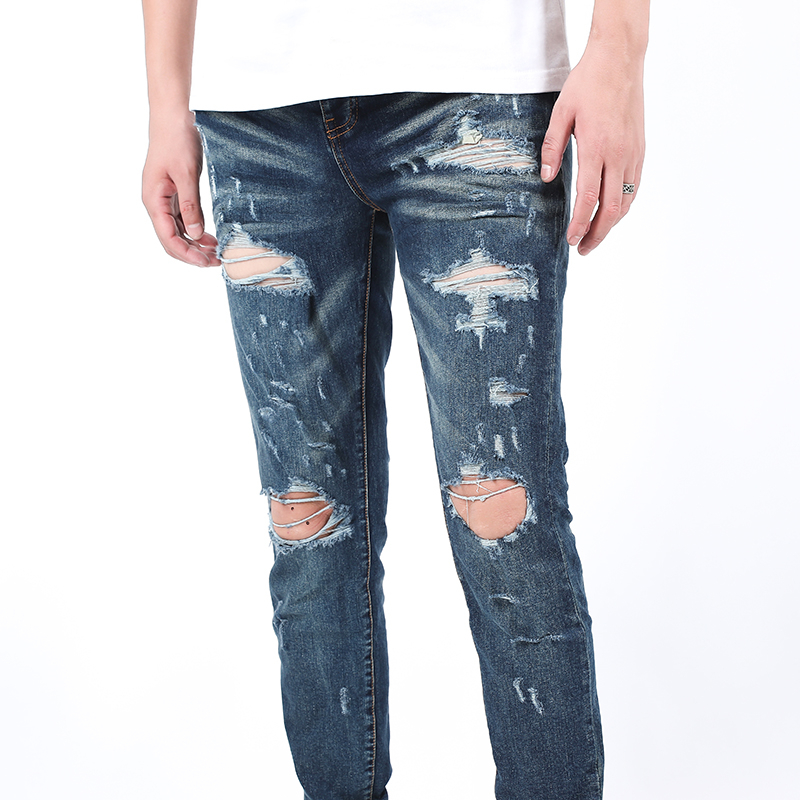 Street Fashion Designer jeans viola da uomo Bottoni Fly Nero Elasticizzato Elastico Jeans strappati Bottoni Fly Hip Hop Pantaloni di marca jeans donna Pantaloni neri bianchi 28-40