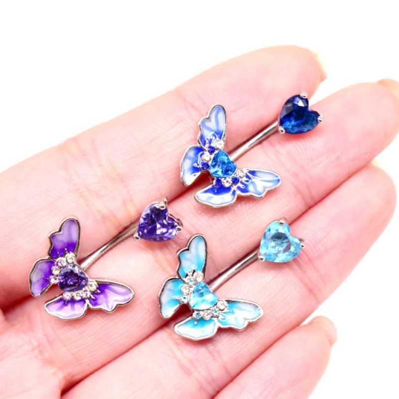 Nombril Bell Button Rings Angle Wings Rose Zircon Mode Haute Qualité En Acier Chirurgical Nombril Piercing Nombril Anneaux Belly Piercing Bijoux De Corps YQ240125