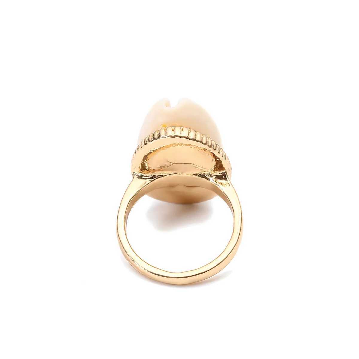 Band Rings Bohemian Antique silver Color Shell Ring Midi Finger Knuckle Rings for Women Summer Beach Jewelry Anillos Accessories 240125