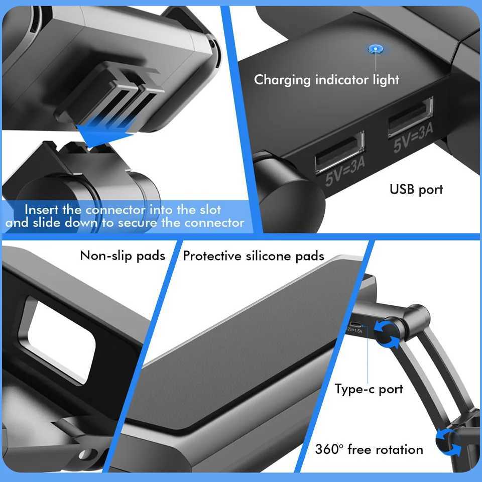 Supporti tablet PC Supporti tablet PC OUTMIX Pieghevole sedile posteriore auto Poggiatesta Tablet Supporto telefono da auto con caricatore USB Supporto iPad Supporto da auto YQ240125