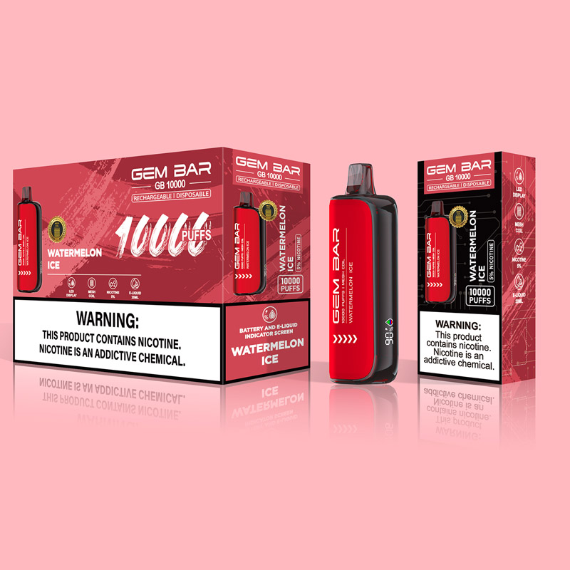 Autentico GEM BAR 10000 sbuffi Sigarette elettroniche usa e getta Dispositivo ricaricabile Vape pod con schermo LED intelligente mostra batteria e-liquid 20 ml preriempito 15 gusti in stock