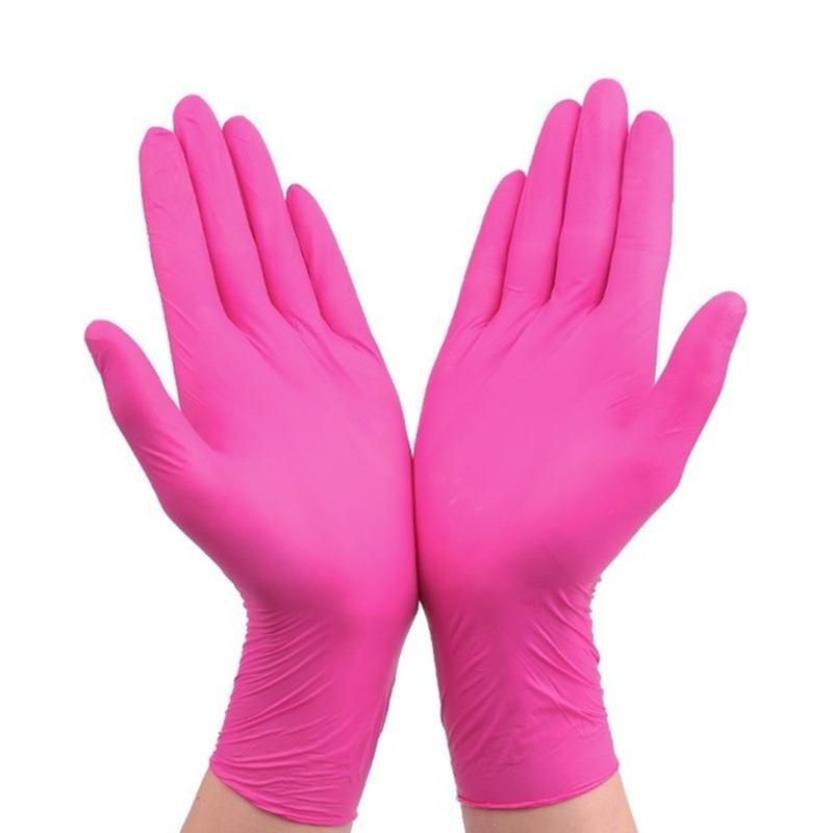 Disposable Gloves Pink Disposible Nitrile Rubber Latex Universal Kitchen Household Cleaning Gardening Purple Black 213W